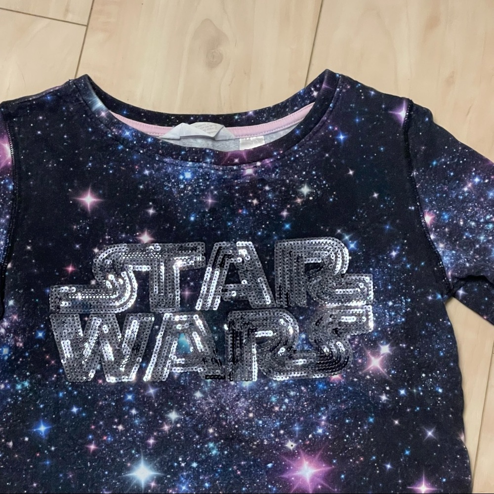 Star Wars -Sweatshirt H&M-Galaxy Shiny Sequin  Size 10-12y